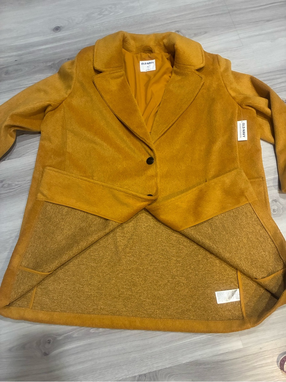 Old Navy Women's Mustard Wool-Blend Coat - Picture 9 of 11